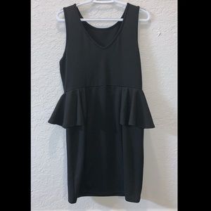 Black bodycon dress w/ mid ruffles